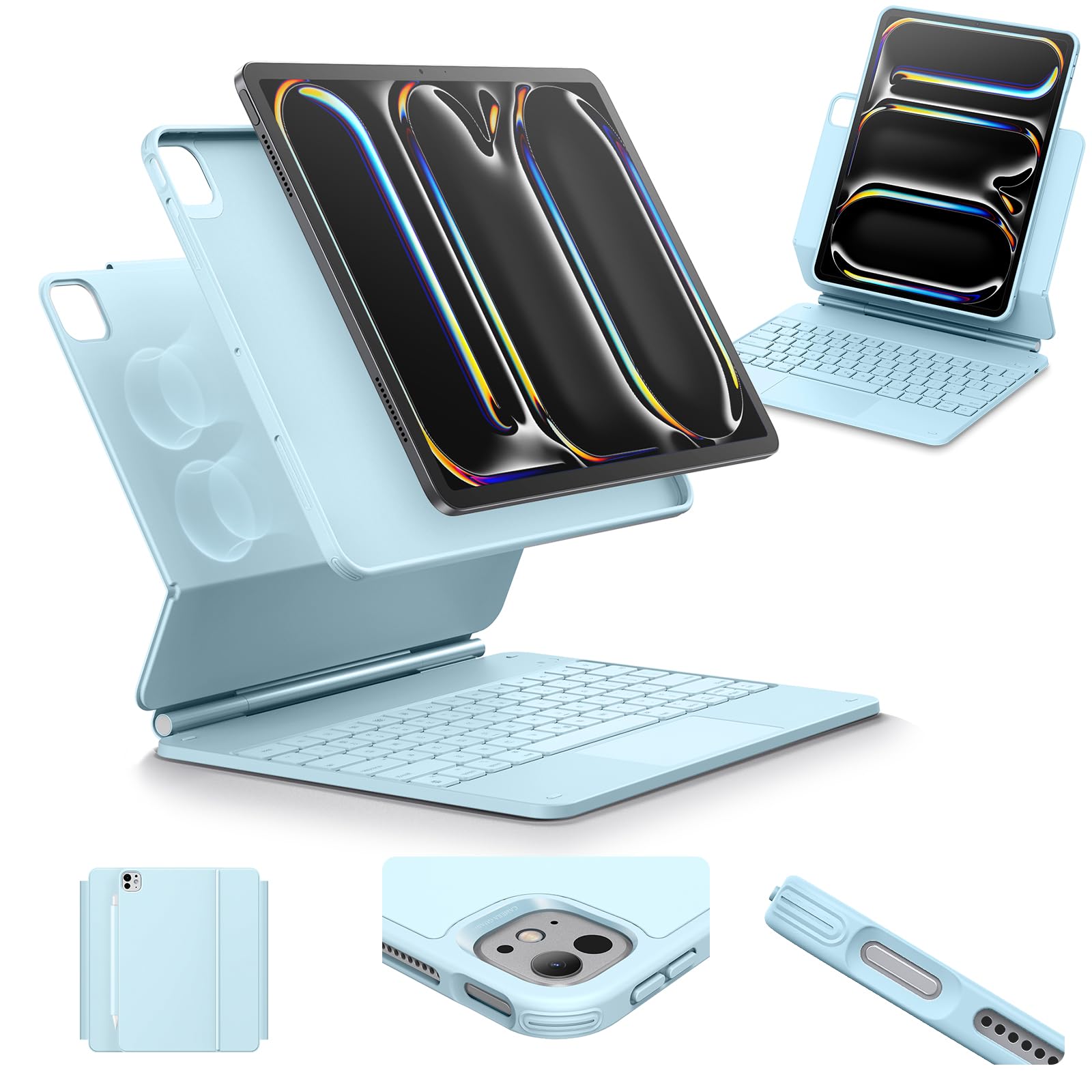 ESR Magnetic Keyboard Case ブラック　13インチ Amazon.com: ESR iPad Air 13 Inch Case Keyboard (M3/M2, 2025